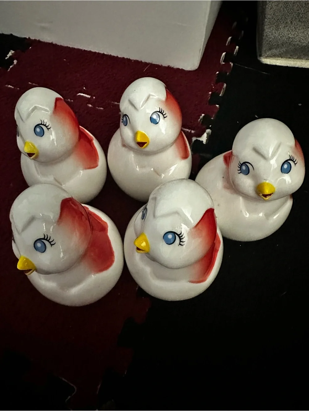Target Ceramic Chick Set in White, Red, Blue & Yellow